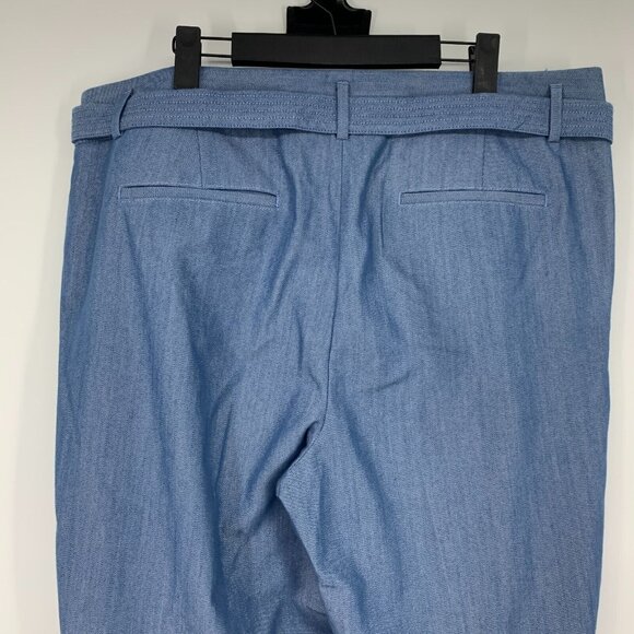 LOFT Pants Blue Chambray Taper Relaxed Slim Straight Tie Waist - Picture 7 of 9
